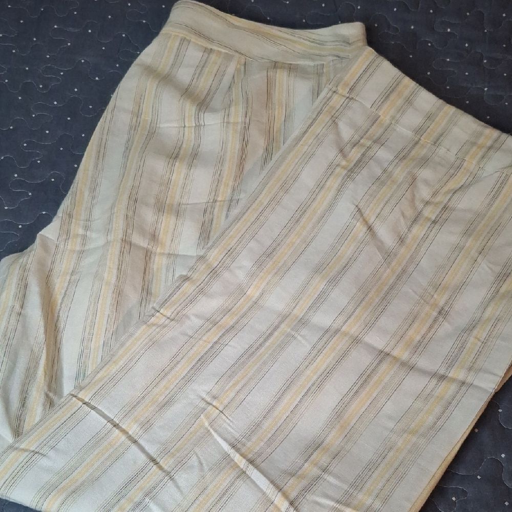 Evan Picone Linen blend Striped Beige and Yellow Women's Lined Pants size 12